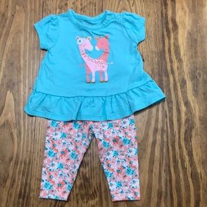 NB Giraffe Floral Outfit